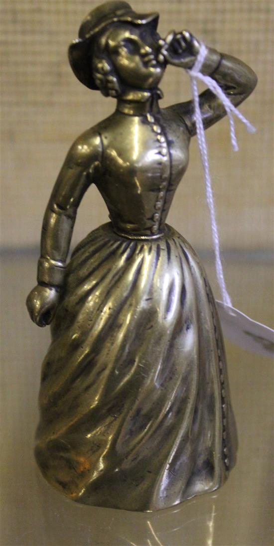 Suffragette brass figural bell